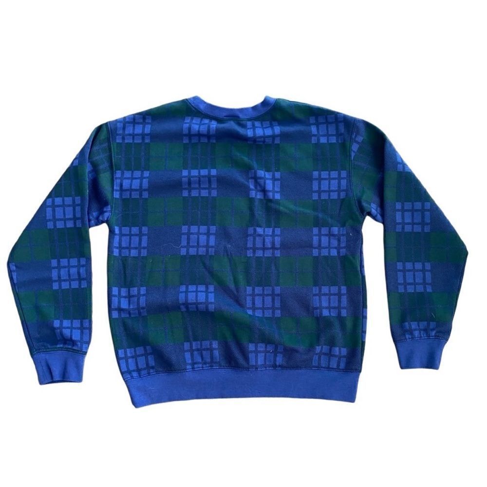Yale Bulldogs Varsity Letterman Blue Green Plaid Crewneck Sweater Small - Picture 3 of 6